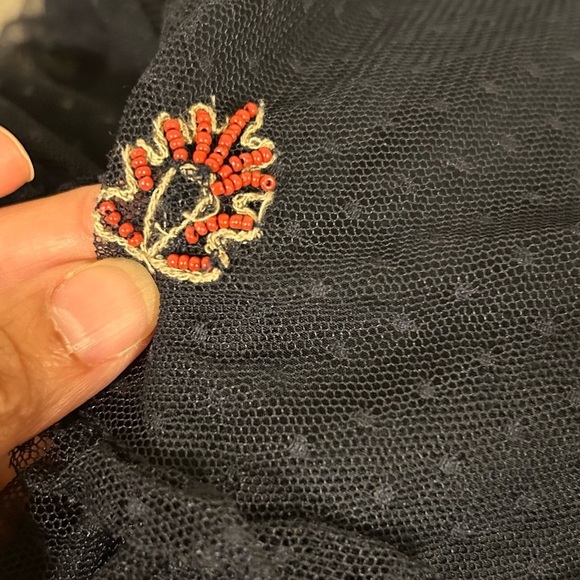 Zara Black Tulle Skirt with Beads and Embroidery - Picture 5 of 9